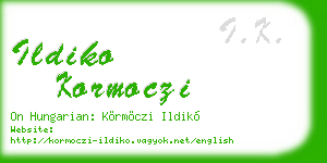 ildiko kormoczi business card
