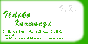 ildiko kormoczi business card